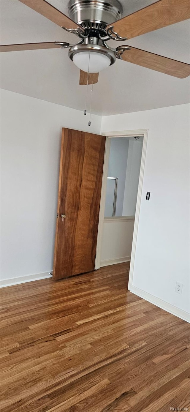 18966 Mendota St, Detroit, MI 48221 - spare room featuring a ceiling fan and wood finished floors