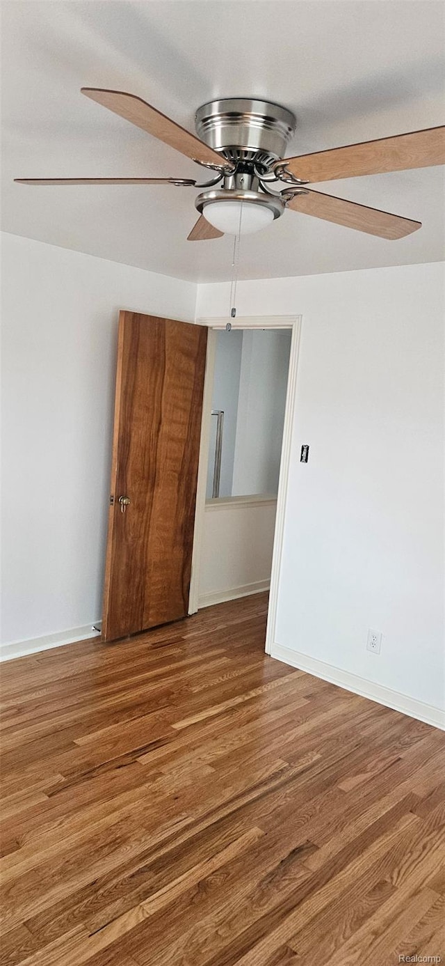 18966 Mendota St, Detroit, MI 48221 - spare room featuring ceiling fan and wood finished floors