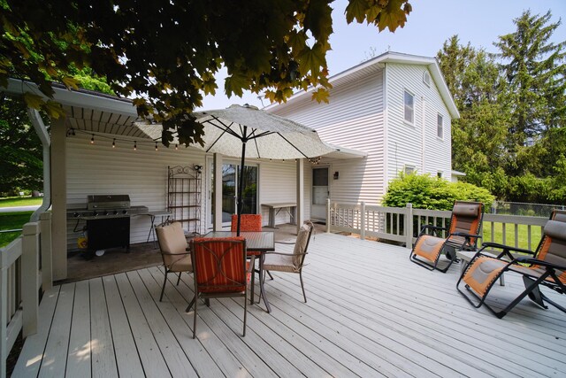819 Elm St, Manistee, MI 49660 - view of wooden deck