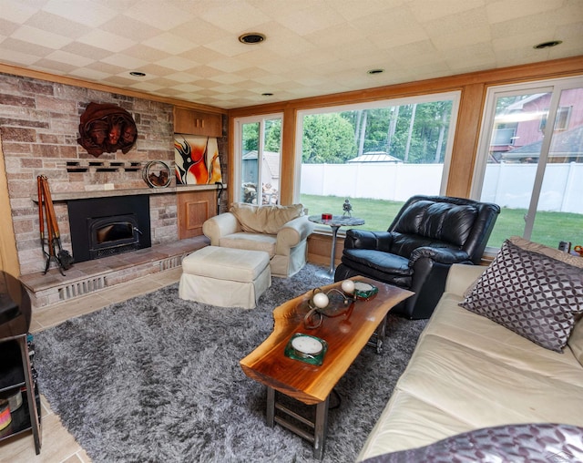 4680 Pinehaven Dr, Saginaw, MI 48638 - living room with plenty of natural light and a fireplace