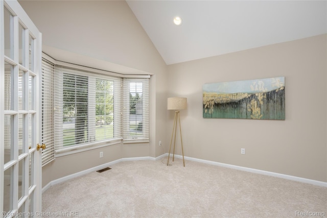 45330 Stonehedge Dr Unit 2, Plymouth, MI 48170 - carpeted empty room with lofted ceiling and recessed lighting