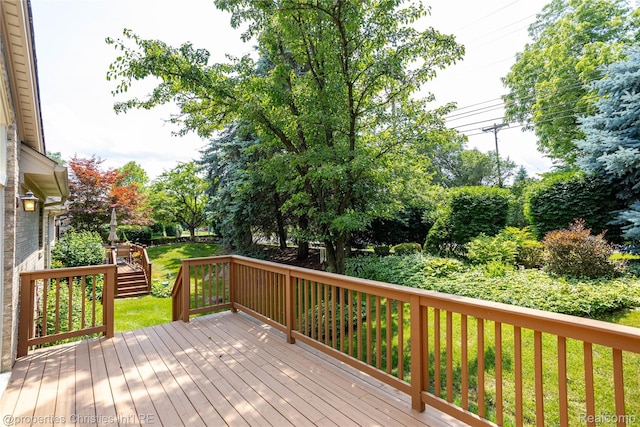 45330 Stonehedge Dr Unit 2, Plymouth, MI 48170 - wooden terrace featuring a yard