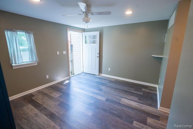15065 Westlake St, Taylor, MI 48180 - spare room with ceiling fan, wood finished floors, and recessed lighting