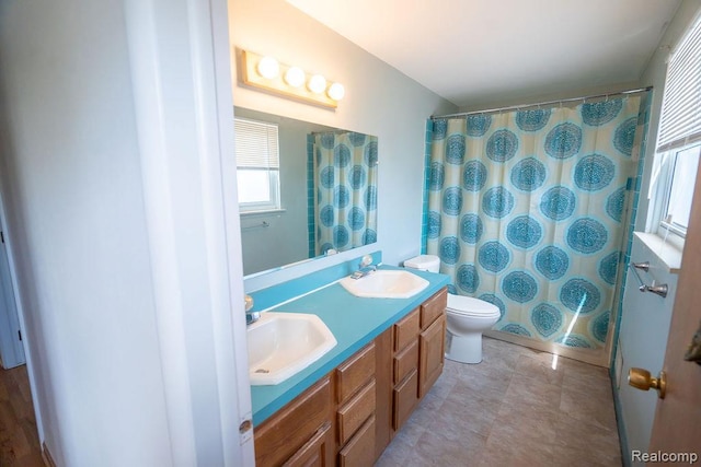 15065 Westlake St, Taylor, MI 48180 - bathroom featuring double vanity and a shower with shower curtain