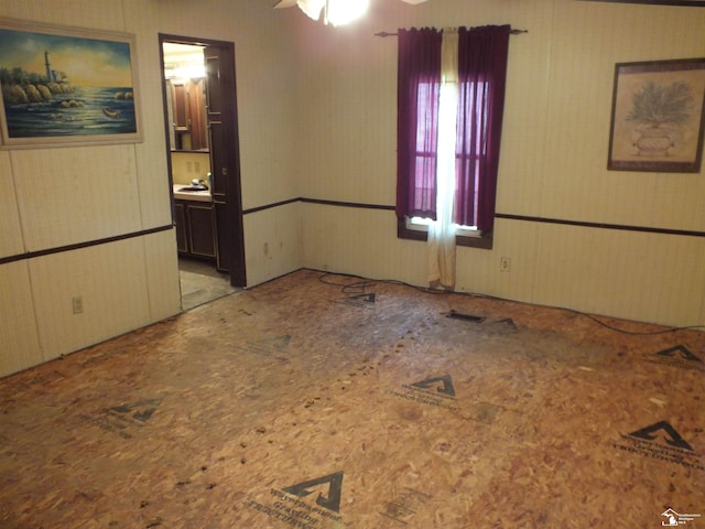 411 Norwood Dr, Monroe, MI 48161 - empty room with a sink and a ceiling fan