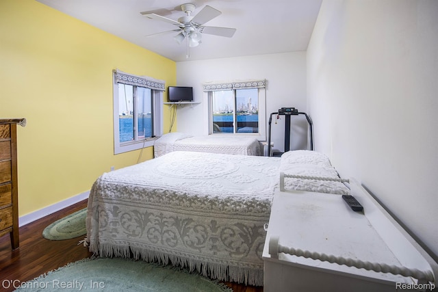 105 Gratiot Blvd, Marysville, MI 48040 - bedroom featuring wood finished floors, baseboards, and a ceiling fan
