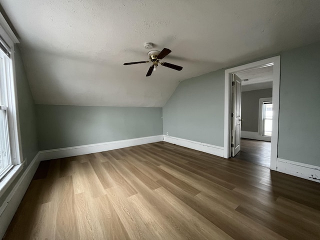 846 Lafayette Ave NE, Grand Rapids, MI 49503 - bonus room with wood finished floors, a ceiling fan, lofted ceiling, and baseboards