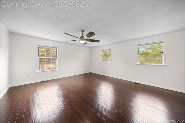 1633 Fleetwood Dr, Troy, MI 48098 - spare room featuring ceiling fan, baseboards, and hardwood / wood-style flooring