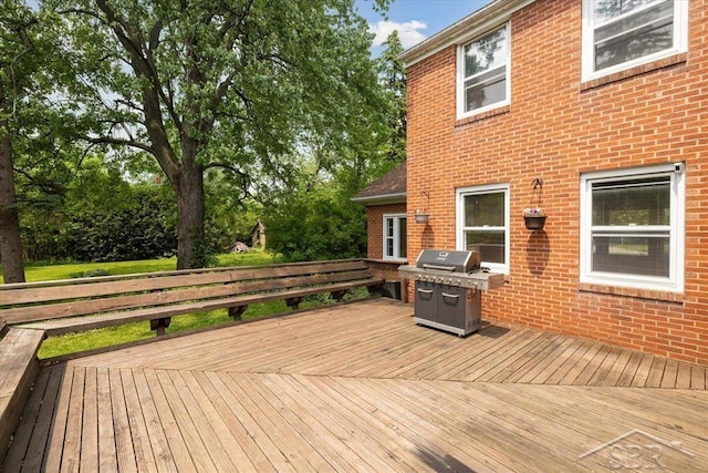 2505 Court St, Saginaw, MI 48602 - wooden terrace with area for grilling