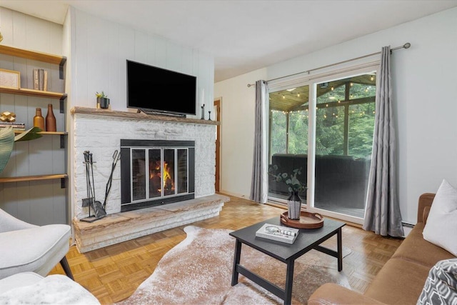 12270 Linden Ave, Sawyer, MI 49125 - living area with a stone fireplace