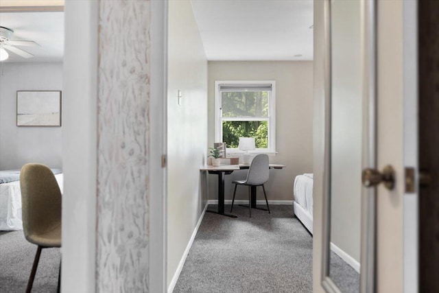 12270 Linden Ave, Sawyer, MI 49125 - office with carpet flooring, a ceiling fan, and baseboards