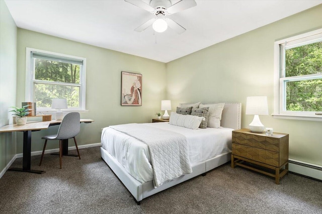 12270 Linden Ave, Sawyer, MI 49125 - carpeted bedroom featuring a desk, a ceiling fan, and baseboards