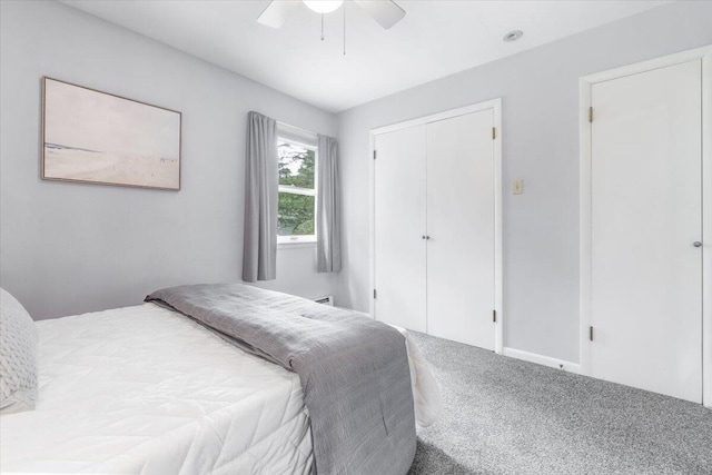 12270 Linden Ave, Sawyer, MI 49125 - bedroom featuring carpet floors, ceiling fan, and a closet