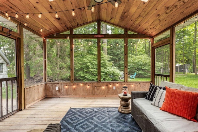 12270 Linden Ave, Sawyer, MI 49125 - sunroom with an outdoor hangout area, vaulted ceiling, and a skylight