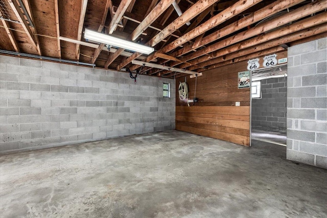 12270 Linden Ave, Sawyer, MI 49125 - basement with a garage and concrete block wall