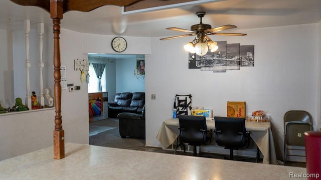 4107 Windward Dr, Lansing, MI 48911 - dining area with ceiling fan