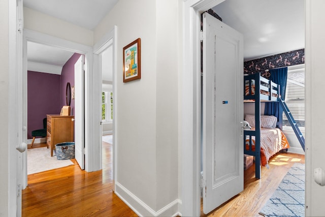 1512 Shadford Rd, Ann Arbor, MI 48104 - hallway with light wood-style flooring and baseboards
