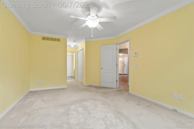 2663 Maple Forest Dr, Wixom, MI 48393 - unfurnished bedroom featuring carpet floors, crown molding, baseboards, and ceiling fan