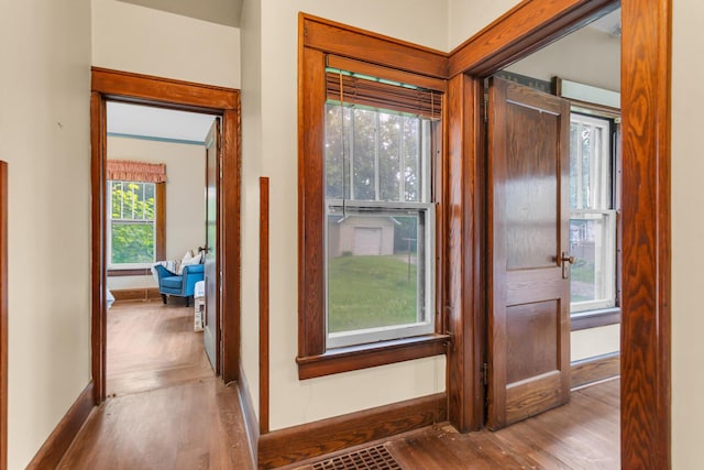 810 N Superior St, Albion, MI 49224 - entryway with wood finished floors and baseboards