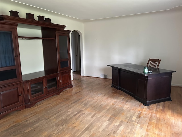 201 Goodell Ave, Colon, MI 49040 - office with light wood-type flooring and arched walkways
