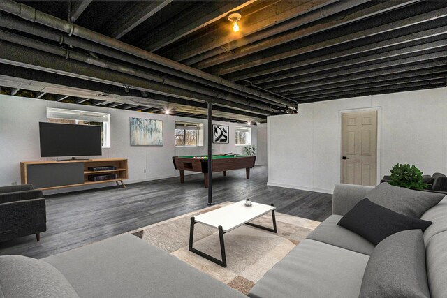 1200 Schuring Rd, Portage, MI 49024 - living area featuring pool table, baseboards, and wood finished floors