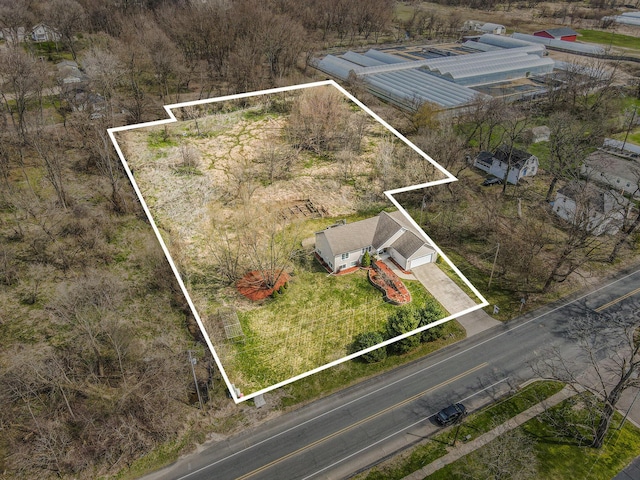 1200 Schuring Rd, Portage, MI 49024 - view from above of property with property parcel outlined