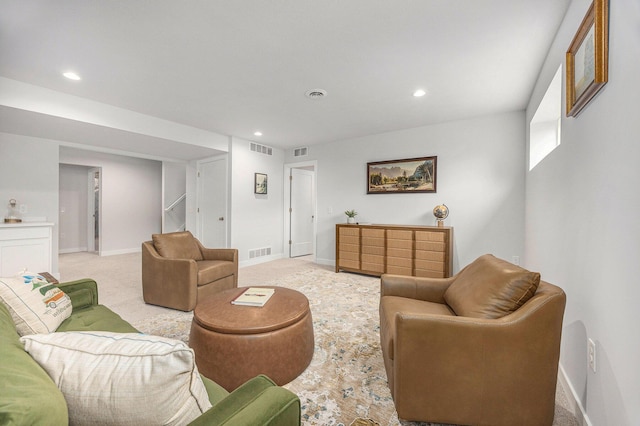 LOT166 Wren Ct, Caledonia, MI 49316 - living room featuring light colored carpet, recessed lighting, and baseboards