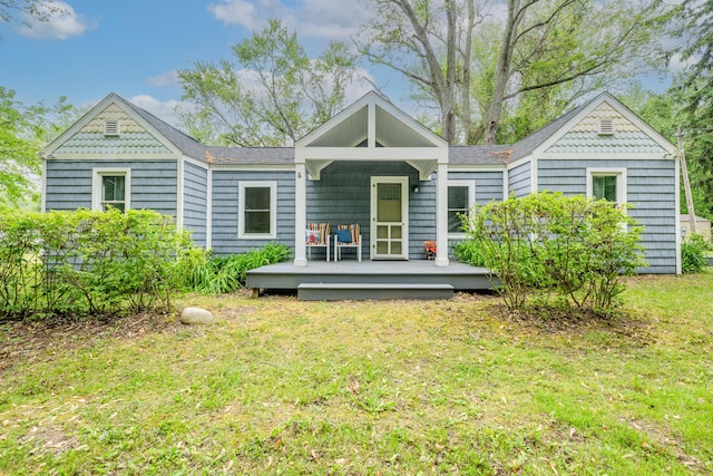 3619 Dearborn St, Coloma, MI 49038 - back of house with a yard and a wooden deck