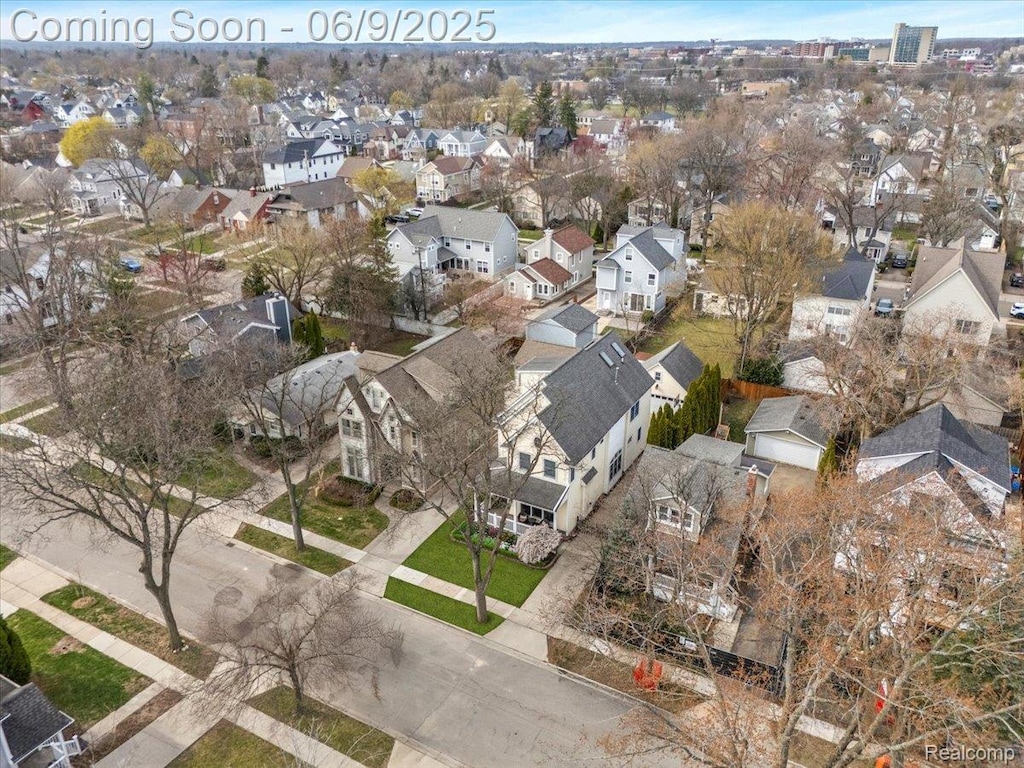 675 Davis Ave, Birmingham, MI 48009 - aerial overview of property's location featuring nearby suburban area