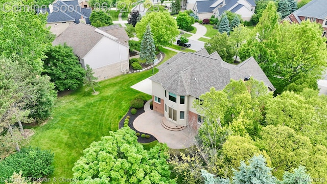 44251 Deep Hollow Cir, Northville, MI 48168 - aerial perspective of suburban area with a tree filled landscape