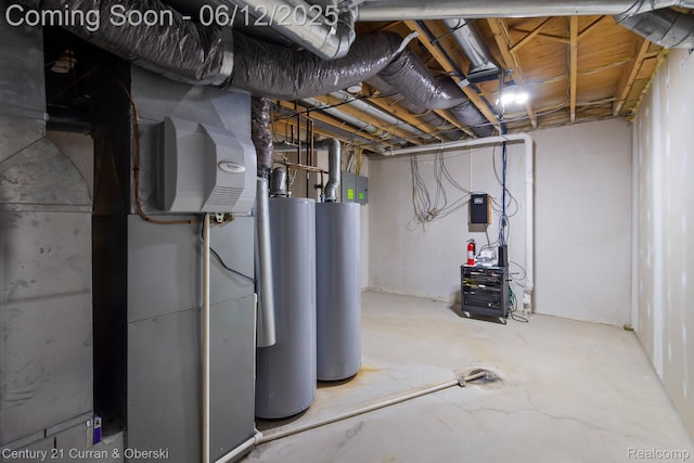 44251 Deep Hollow Cir, Northville, MI 48168 - unfinished basement with water heater