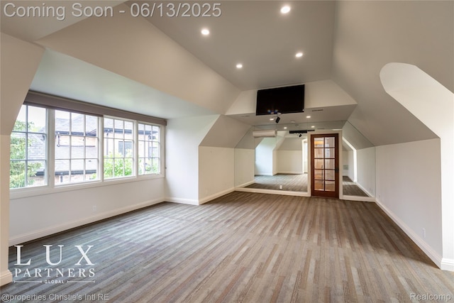 2937 Turtle Pond Ct, Bloomfield Hills, MI 48302 - additional living space featuring vaulted ceiling, wood finished floors, and recessed lighting