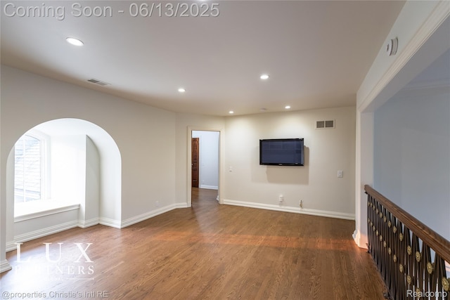 2937 Turtle Pond Ct, Bloomfield Hills, MI 48302 - unfurnished room featuring recessed lighting, wood finished floors, and arched walkways