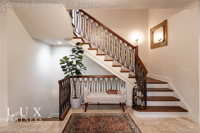 2937 Turtle Pond Ct, Bloomfield Hills, MI 48302 - stairs featuring recessed lighting and stone finish flooring
