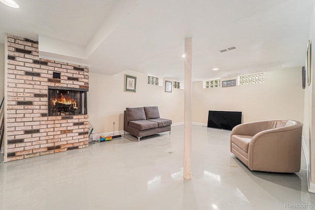 30060 Eastfield St, Farmington Hills, MI 48334 - living area featuring a fireplace and recessed lighting