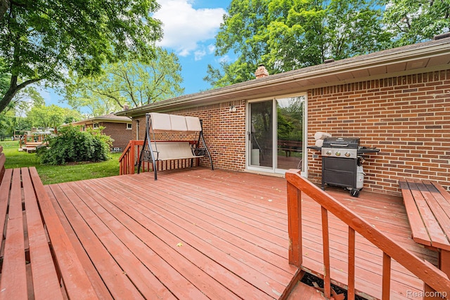 30060 Eastfield St, Farmington Hills, MI 48334 - wooden terrace with area for grilling