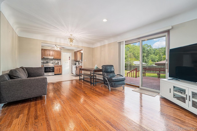 30060 Eastfield St, Farmington Hills, MI 48334 - living room featuring light wood-type flooring and recessed lighting