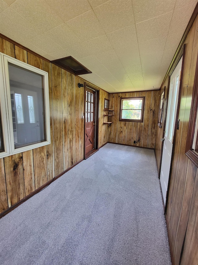 1010 S Pearce St, Owosso, MI 48867 - carpeted empty room featuring wooden walls