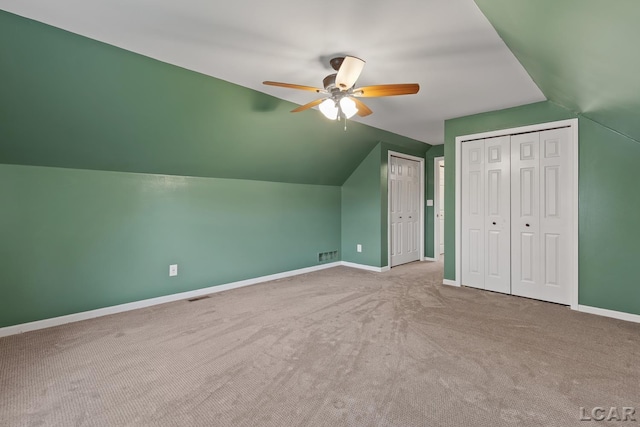 1377 Maplewood Dr St, Saline, MI 48176 - bonus room featuring vaulted ceiling, a ceiling fan, carpet floors, and baseboards
