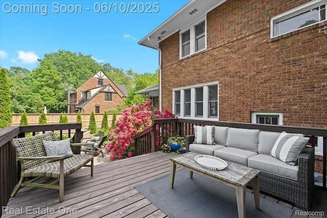 22 Elm Park Blvd, Pleasant Ridge, MI 48069 - wooden deck with outdoor lounge area