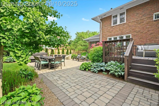 22 Elm Park Blvd, Pleasant Ridge, MI 48069 - view of patio / terrace with outdoor dining space and a deck