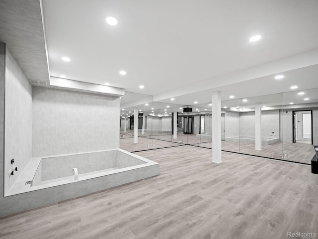 1756 Alexander Dr, Bloomfield Hills, MI 48302 - basement with wood finished floors and recessed lighting