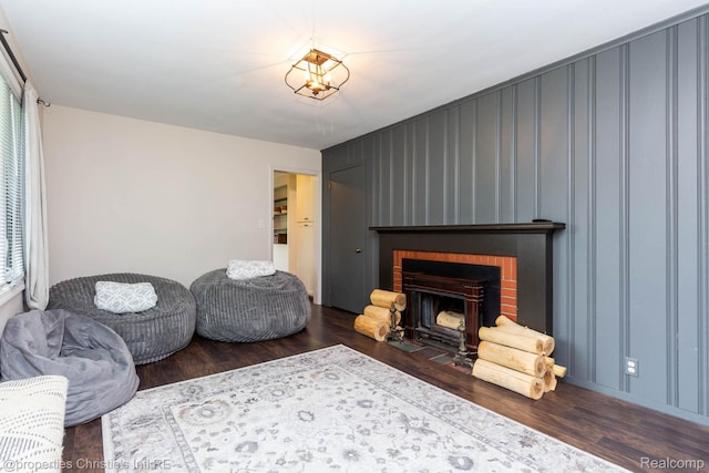 1700 Hamilton Dr, Bloomfield Hills, MI 48302 - living room featuring wood finished floors, healthy amount of natural light, and a fireplace