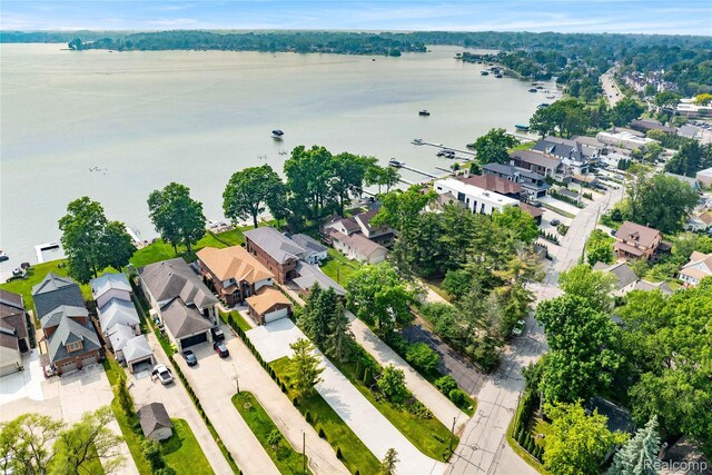 1870 Cass Lake Front Rd, Keego Harbor, MI 48320 - aerial perspective of suburban area with a nearby body of water
