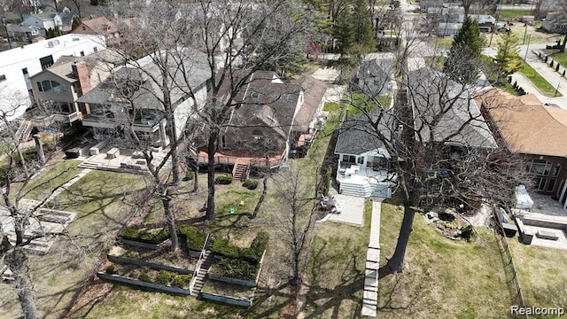 1870 Cass Lake Front Rd, Keego Harbor, MI 48320 - aerial view of property and surrounding area with nearby suburban area