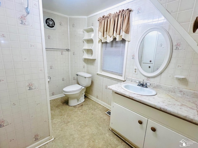 3421 3rd St, Trenton, MI 48183 - bathroom with vanity, toilet, and ornamental molding