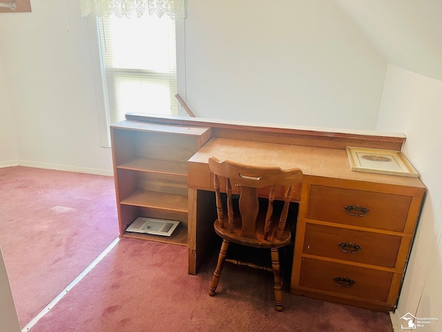 3421 3rd St, Trenton, MI 48183 - office space featuring carpet flooring, vaulted ceiling, and baseboards