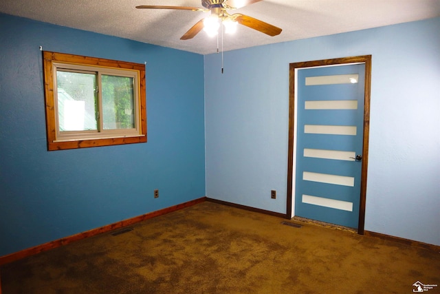 6336 Moreland Dr, Erie, MI 48133 - empty room with carpet flooring, ceiling fan, and baseboards