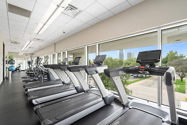 335 Bridge St NW Unit 500, Grand Rapids, MI 49504 - gym with a drop ceiling