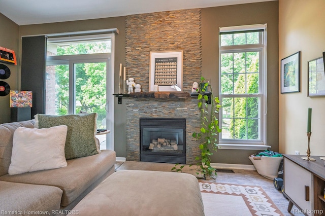 400 Cherry Grove Rd, Canton, MI 48188 - living room with healthy amount of natural light and a fireplace